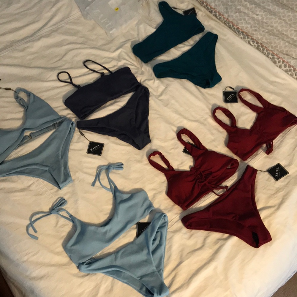5 Zaful Bikini sets in assorted colors